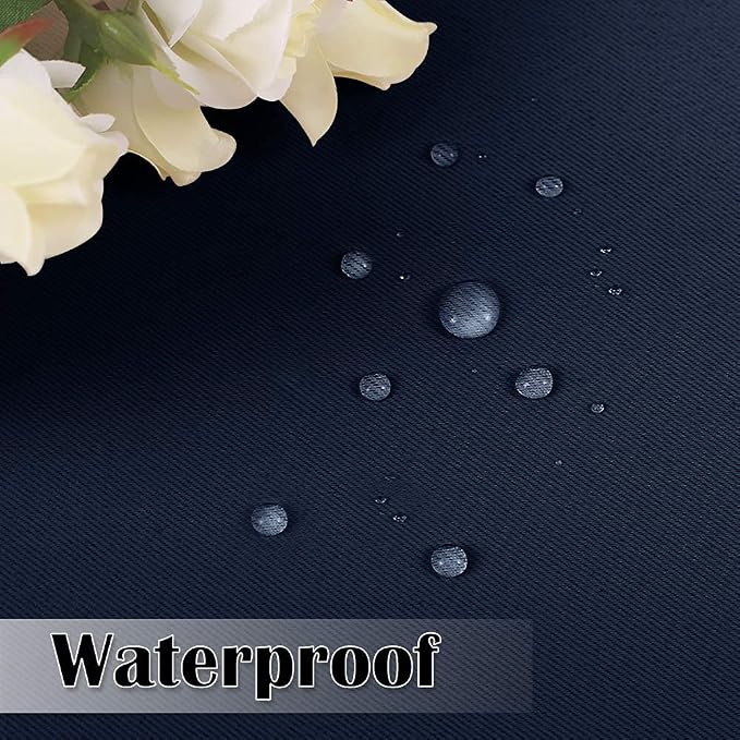 Cabana Curtains Outdoor Waterproof W70 x L84 Inch Navy Blue, 1 Panel | Grommet - Image 5