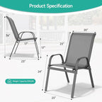 Patio Chairs Set of 6, All Weather Outdoor Dining Chairs | Stackable Dining - Image 3