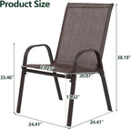 Majnesvon Outdoor Patio Chairs Set of 4, Stackable Patio Chairs, Front Porch - Image 2