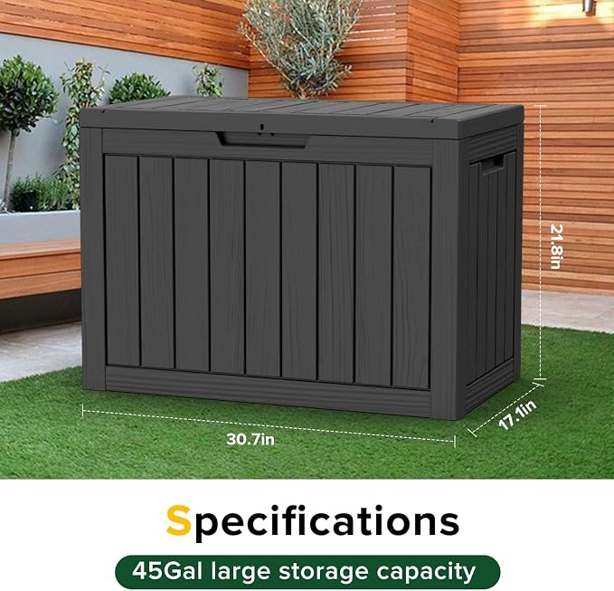 Outdoor Storage Box, 50 Gallon Waterproof Deck Box, Snap-Together Storage Bin - Image 3