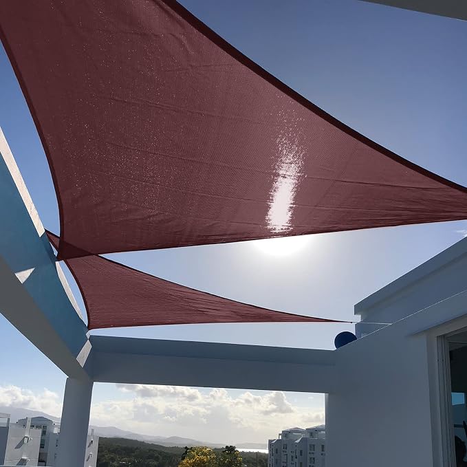 SUNNY GUARD 12' x 12' x 17' Triangle Shade Sail 95% UV Block Outdoor Canopy | by SUNNYGUARD