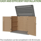 Aoxun Outdoor Storage Cabinet 35 Cu.Ft Outdoor Trash Can Storage Shed, and Lawn - Image 7