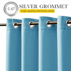 NICETOWN 2 PCs Outdoor Curtains Waterproof Fixed Bottom W52xL95 Teal Blue | - Image 3