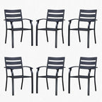 Patio Dining Chairs Set of 6, Wrought Iron Patio Furniture Chairs - Image 7