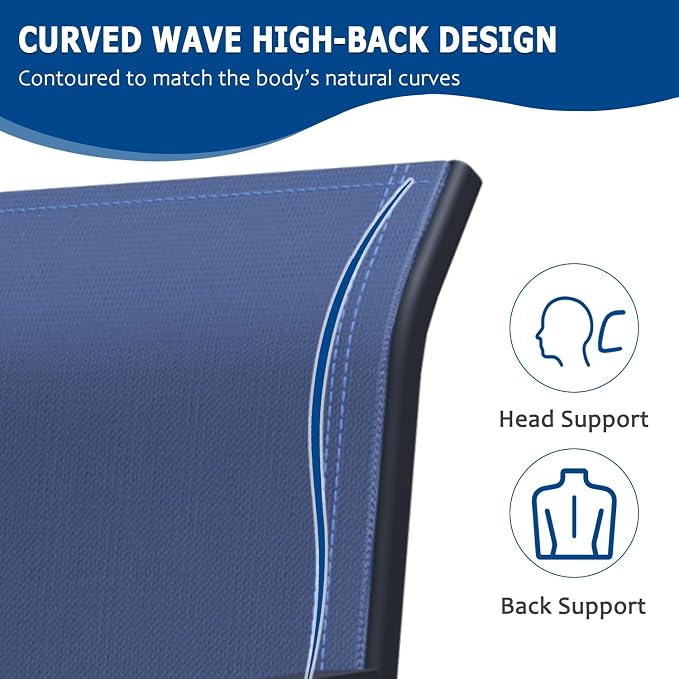 Outdoor Patio Chairs Set of 8, Lightweight Patio Set - Image 4