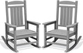 Oversized Outdoor Rocking Chair Set of 2, Porch Rockers, Light Gray | by KINGYES