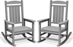 Oversized Outdoor Rocking Chair Set of 2, Porch Rockers, Light Gray | by KINGYES