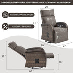 Dual-Adjust Outdoor Swivel Recliner Chair – Wicker Reclining Patio Chair - Image 2