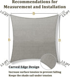 Shade&Beyond 9'x9' Sun Shade Sail Canopy Square, UV Block Breathable Curved - Image 5