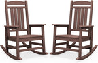 SERWALL Outdoor Rocking Chair Set of 2, Patio Rocking Chair, Coffee | HDPE by SERWALL