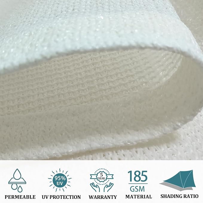 Shade&Beyond Custom Sun Shade Sail 8'x24'RectangleSun Sail Shades Patio UV - Image 3