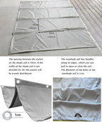 Retractable Wave Sun Shade Cloth 9' x 18' Sun Shade Sail Waterproof Polyester - Image 4