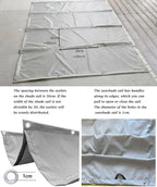 Retractable Wave Shade Cloth Waterproof 11' x 15' Sun Shade Sail Waterproof - Image 4
