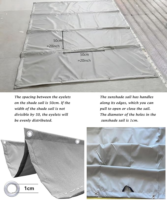 Retractable Wave Sun Shade Sail Waterproof 14' x 20' Sun Shade - Image 4