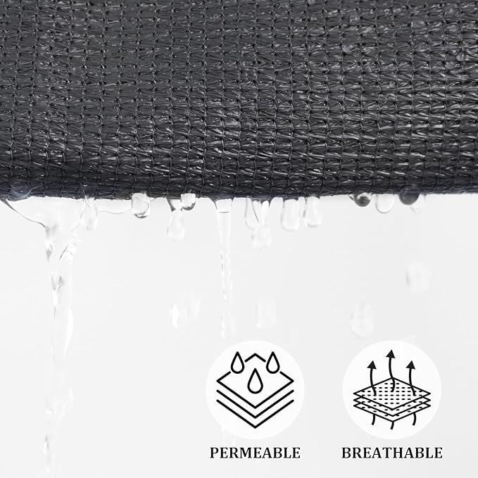 Shade&Beyond Rectangle Sun Shade Sail 16'X20' Permeable Canopy Dark Grey - Image 3