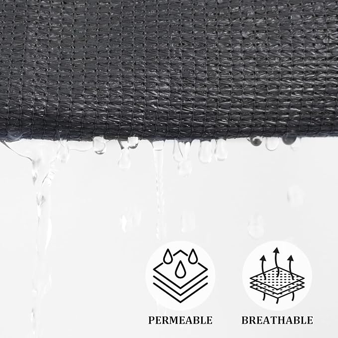 Shade&Beyond Triangle Sun Shade Sail 12'X12'X17' Permeable Canopy Dark Grey - Image 3