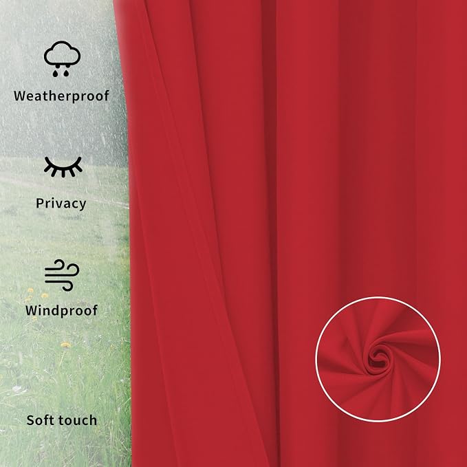 Easy-Going Outdoor Curtains for Patio 1 Panel, 54x84 inch, Weatherproof Privacy - Image 6