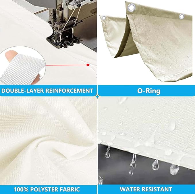 Sun Shade Sail Retractable Wave Waterproof 8' x 19' Shade Cloth Waterproof - Image 3