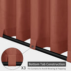 Easy-Going Outdoor Patio Curtains 2 Panels, 54x108 inch, Terra Red | Privacy - Image 3
