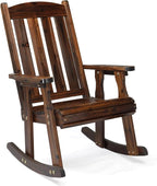 VINGLI Outdoor Rocking Chair, Heavy Duty 600 LBS Wooden Rocker, Rustic | High & by VINGLI