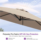 PURPLE LEAF Patio Outdoor Umbrella 9' x 9' Square All-Weather Tapue | Large - Image 4