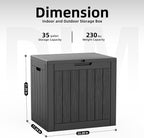 PatioZen 35 Gallon Deck Box Outdoor, Weatherproof Resin Patio Storage Box - Image 2