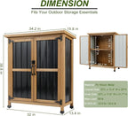 Ketive Small Outdoor Storage Cabinet Wood & Metal, Small Garden Tool Storage - Image 3