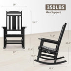 LUE BONA Outdoor Rocking Chairs Set of 4, Weather Resistant HDPS Poly Rocker - Image 2