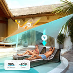 Quictent Sun Shade Sail for Patio w/Hardware Kit 185GSM 20x20ft Gray | Square - Image 8
