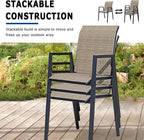 Outdoor Patio Chairs Set of 4, Mocha Stackable Outdoor Chairs, Lightweight - Image 2