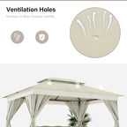 10'x13' Outdoor Gazebo, Metal Frame Heavy Duty Patio Canopy Tent Shelter - Image 9
