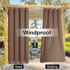 NICETOWN Weighted Patio Waterproof Outdoor Curtain, Thermal Insulated Stainless - Image 3