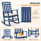 VINGLI Outdoor Rocking Chair, Wooden Rocking Chair - Image 4