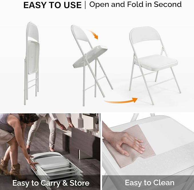 VINGLI 10 Pack Folding Chairs - Image 6