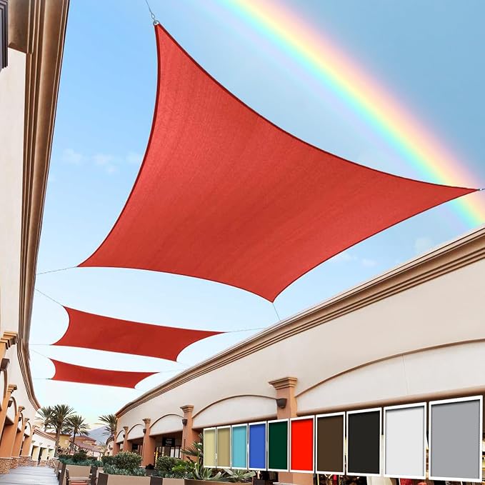 Royal Shade 7' x 21' Red Rectangle Square Sun Shade Sail Order to Make by RoyalShade