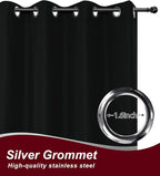 Grommet Outdoor Curtains for Patio Waterproof 8 Pcs 54x108 In Black | - Image 2