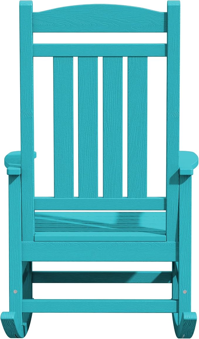 Oversized Outdoor Rocking Chairs Set of 2, HDPE Porch Rocker, Aruba | - Image 11