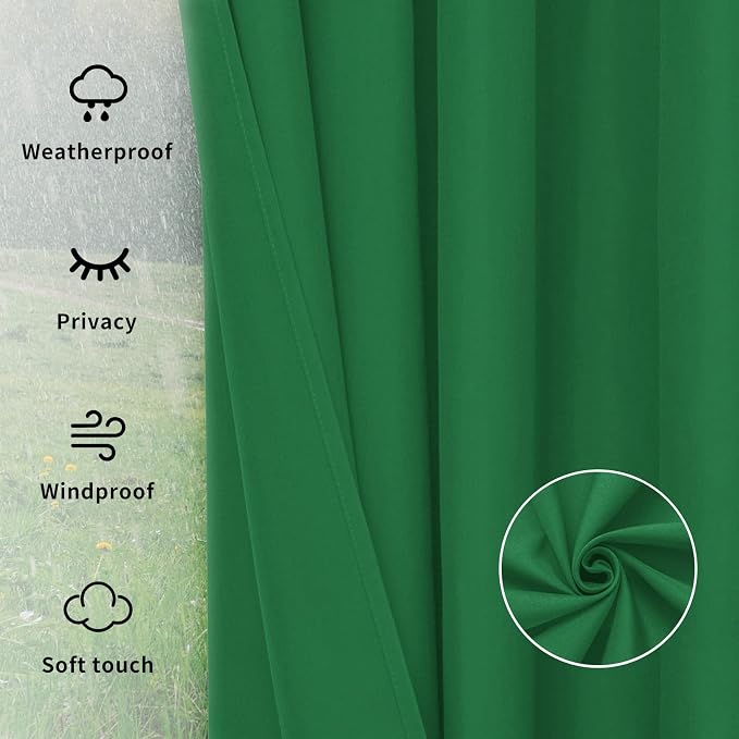 Easy-Going Outdoor Curtains for Patio 1 Panel, 110x96 inch, Weatherproof - Image 6