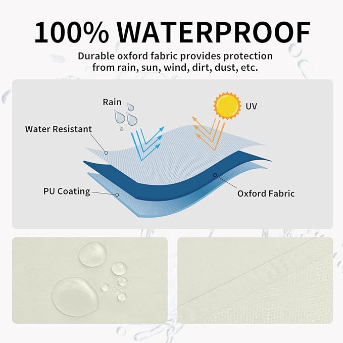 Easy-Going 100% Waterproof Outdoor Curtains 110x96 inch, Gazebo and Pergola 1 - Image 2