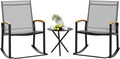 Shintenchi 3 Piece Outdoor Rocking Bistro Set, Textilene Fabric Small Patio by Shintenchi%7CFurnitureMadeforRealLife