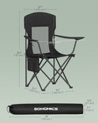 SONGMICS 2 Pack Breathable Camping Chairs, 330 lb Capacity Foldable Outdoor - Image 2
