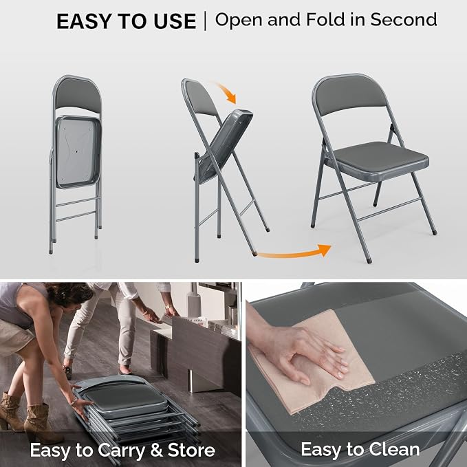VINGLI 10 Pack Folding Chairs - Image 8