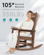 SERWALL Oversized Outdoor Rocking Chairs Set of 4, HDPE Patio Rocker, All - Image 4
