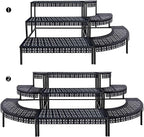 aboxoo 3-Tier Stair Style Metal Plant Stand, Large Indoor Outdoor Shelf | Holds - Image 3