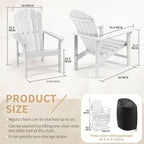 Oversized Stackable Adirondack Chair, HDPE All-Weather Fire Pit Chair | - Image 3