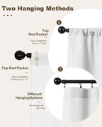 Outdoor Curtains for Patio Waterproof Rod Pocket 6 Pcs 54x95 Inch White | - Image 3