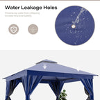 10'x10' Outdoor Gazebo, Heavy Duty Metal Frame Patio Canopy - Image 9