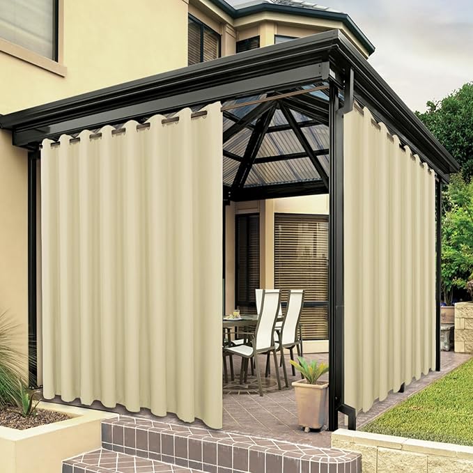 BONZER Extra Wide Waterproof Outdoor Curtains by Bonzer