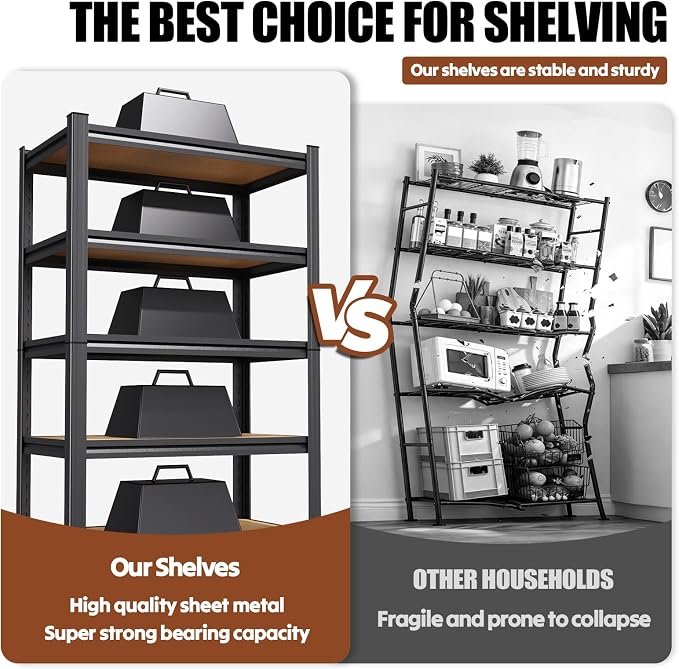 2 Pack Storage Shelves Garage Shelving, Adjustable Garage Shelves, Heavy Duty - Image 6