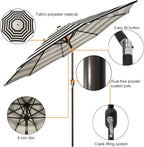 9' Outdoor Patio Umbrella, Outdoor Table Umbrella, Yard Umbrella, Market - Image 2